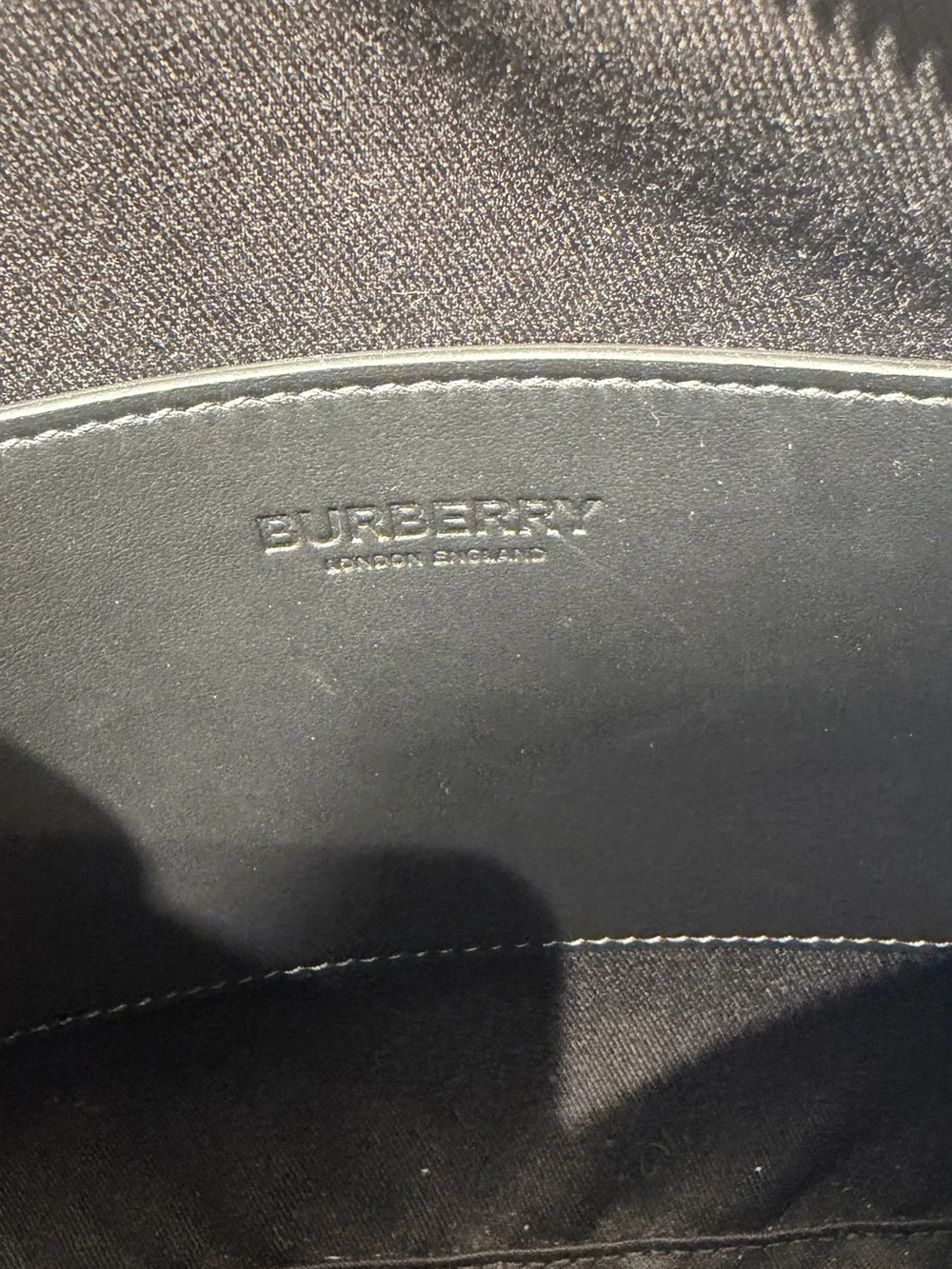 Burberry Black charcoal Check Leather Messenger Bag